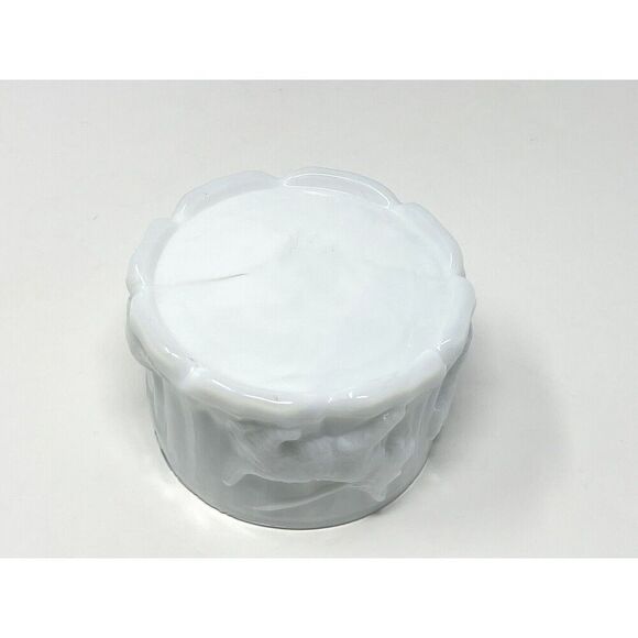 Vintage Akro Agate Powder Dish White Scotty Dogs Milk Glass Bowl Trinket 3.5” - Picture 7 of 7